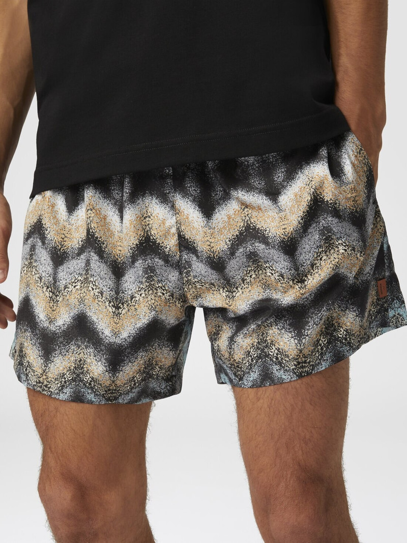 Airbrush-effect zig zag print swim shorts 5