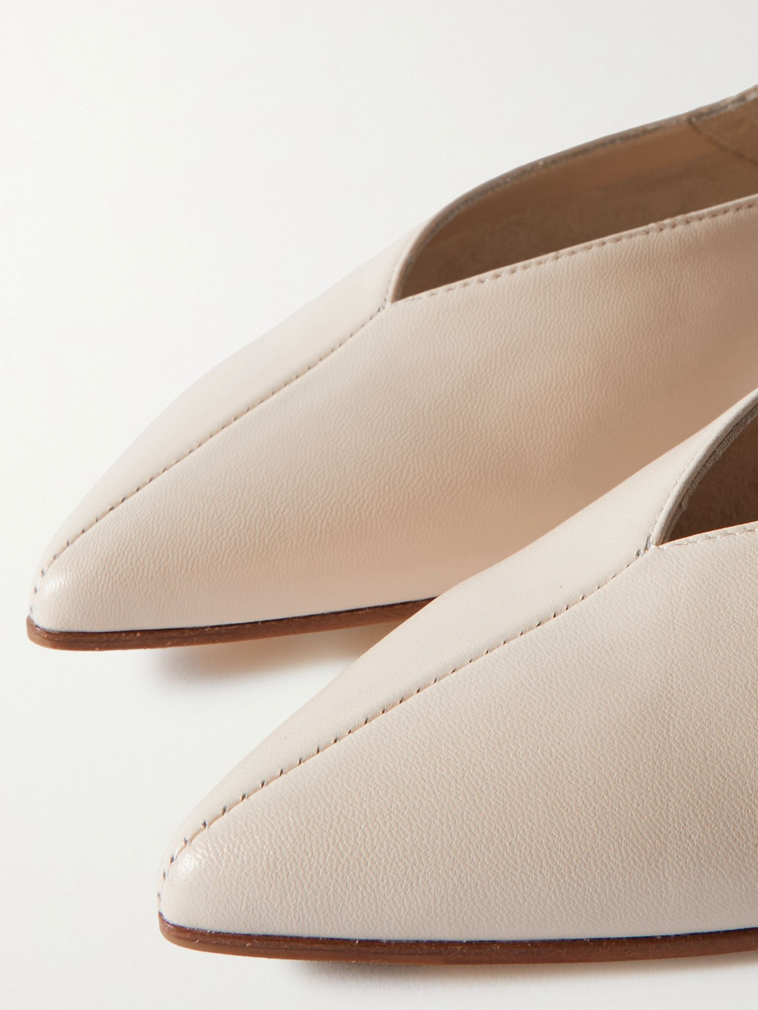 Moa leather point-toe flats Cream - 4