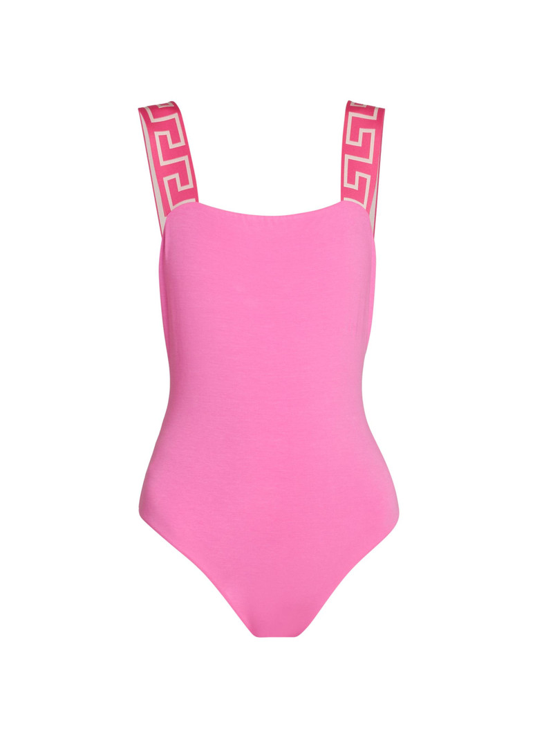 Women's Greek Key Strap Bodysuit - Dragon Fruit 1