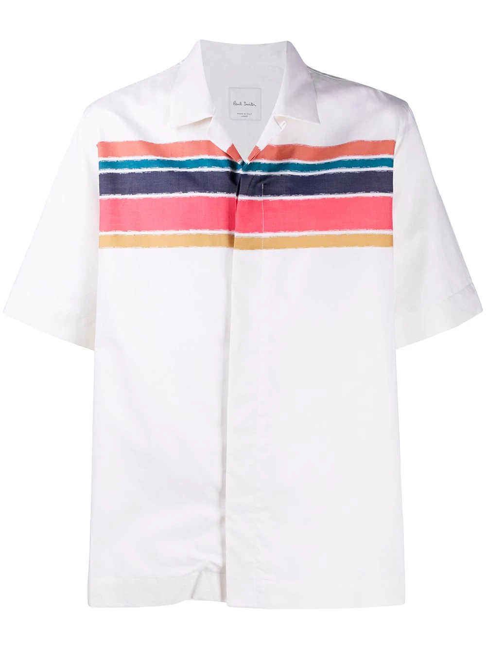 short sleeve stripe print shirt - 1