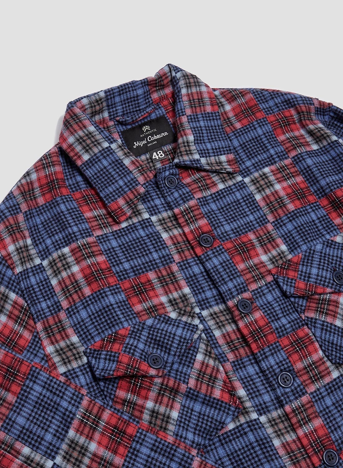 Overshirt With Cape in Red Check - 2