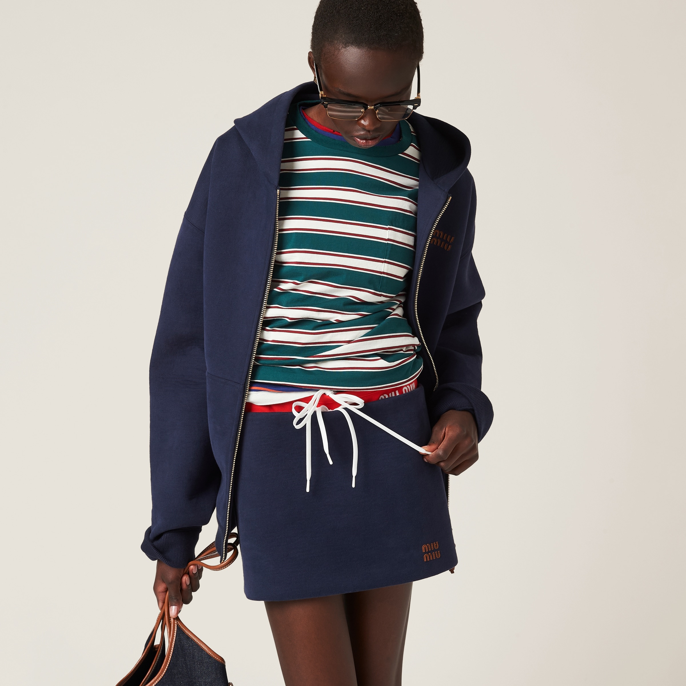 Padded cotton fleece miniskirt - 5