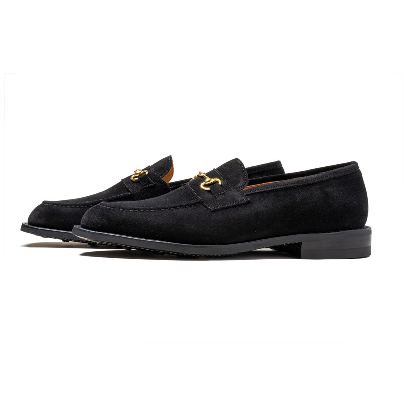 Tricker's Trickers x Clutch Cafe Leon Horsebit Loafer Black Repello Suede outlook