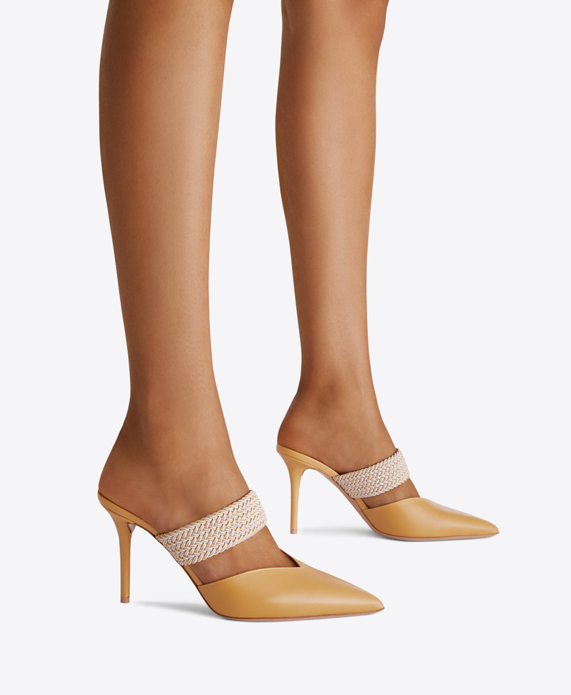 Maisie 85 Beige Leather Mules 5