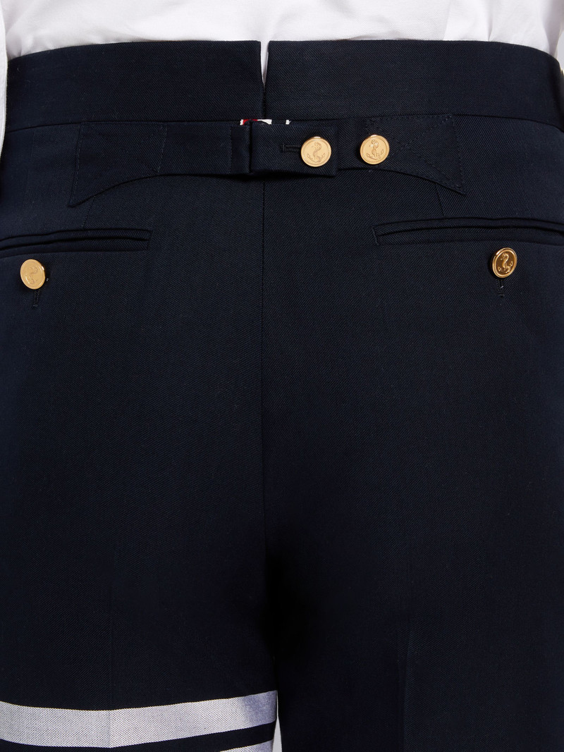 Navy Cotton Suiting Engineered 4-Bar Classic Backstrap Short 6