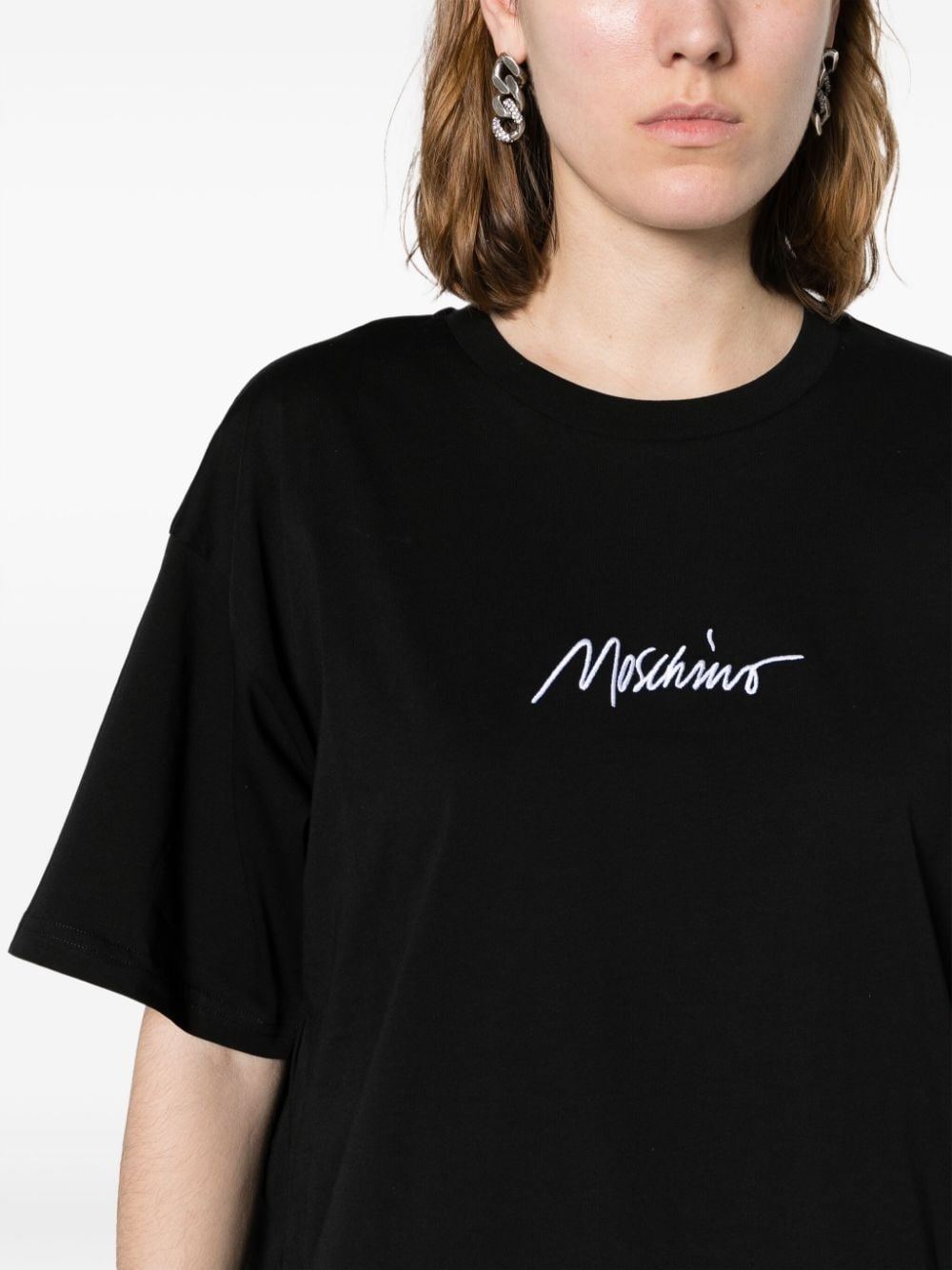 logo-embroidered cotton T-shirt - 5