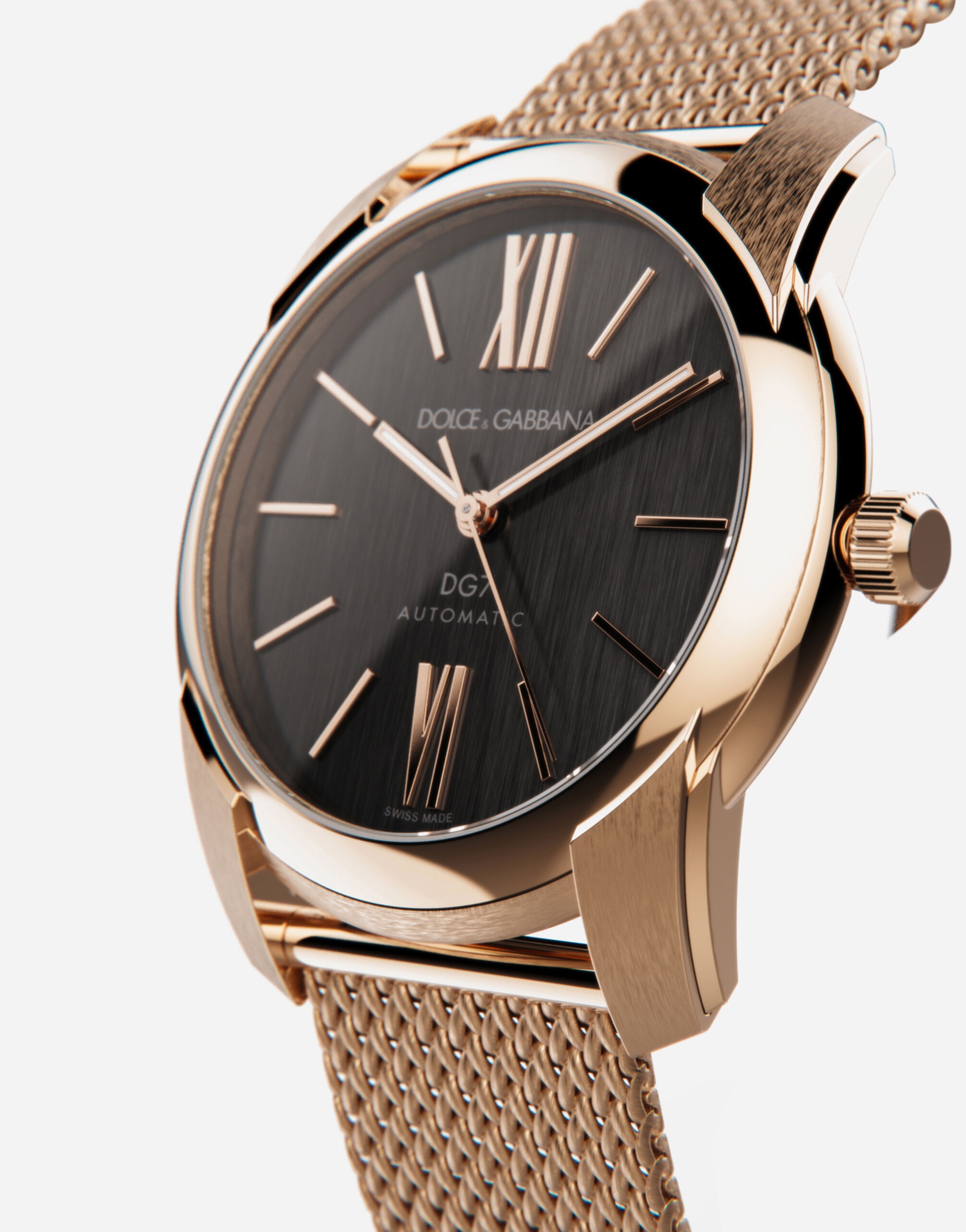 DG7 watch in red gold with Milano mesh bracalet - 2