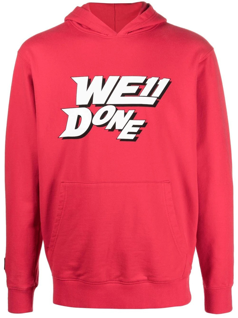 logo-print cotton hoodie 1