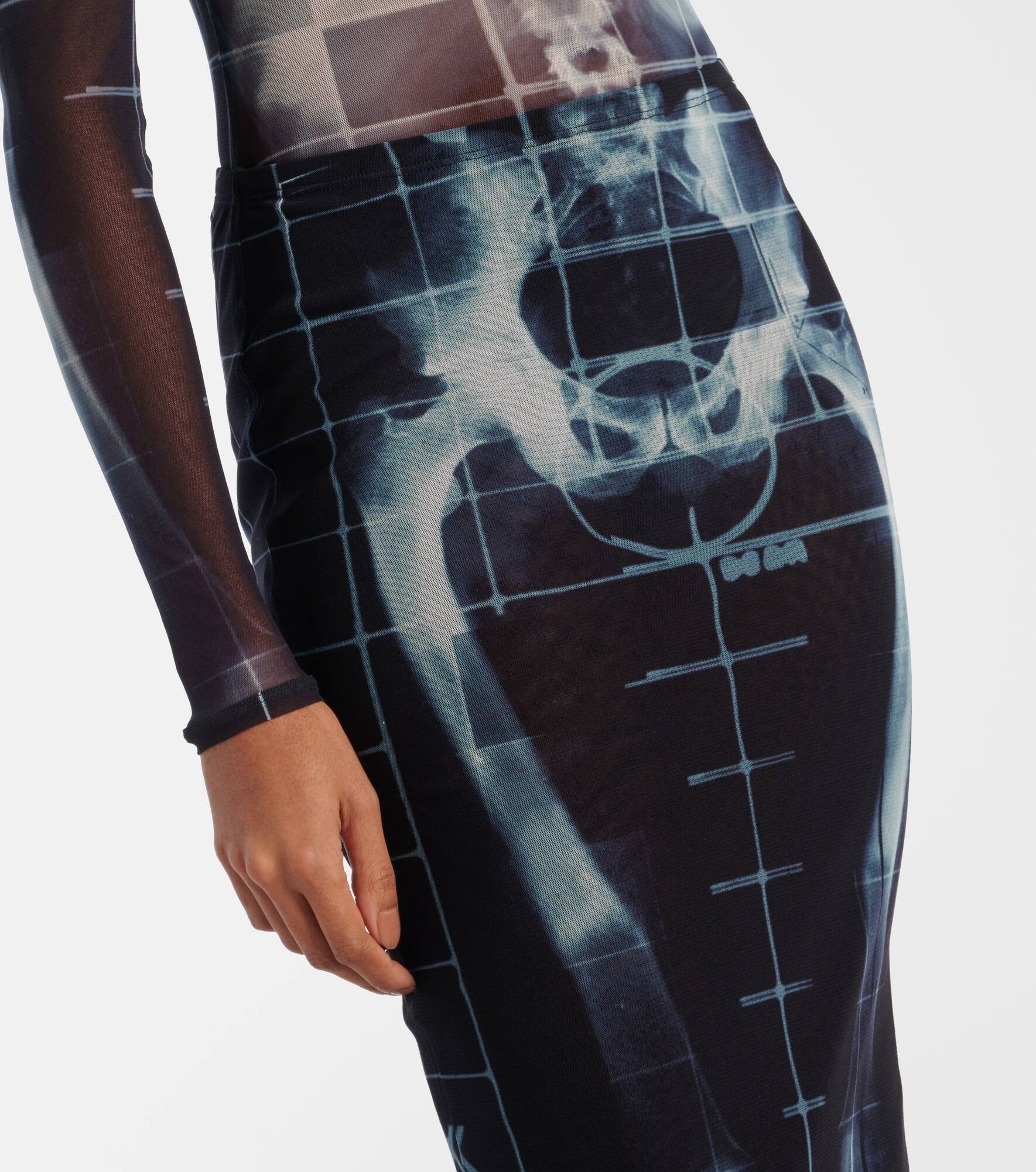 【Jean Paul Gaultier】 Squeletor semi-sheerメッシュ maxiスカ JEAN PAUL GAULTIER - Women Printed 