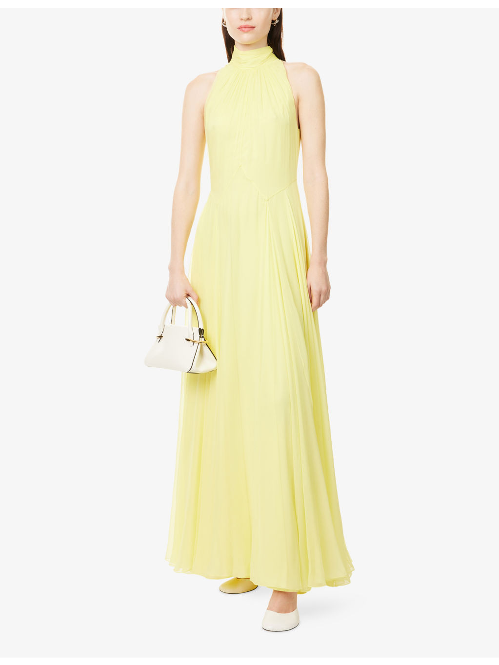 Bow-Embellished Sleeveless Silk Maxi Dress - 2
