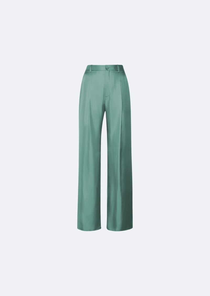 Silky Twill Relaxed Pleated Pant - 1