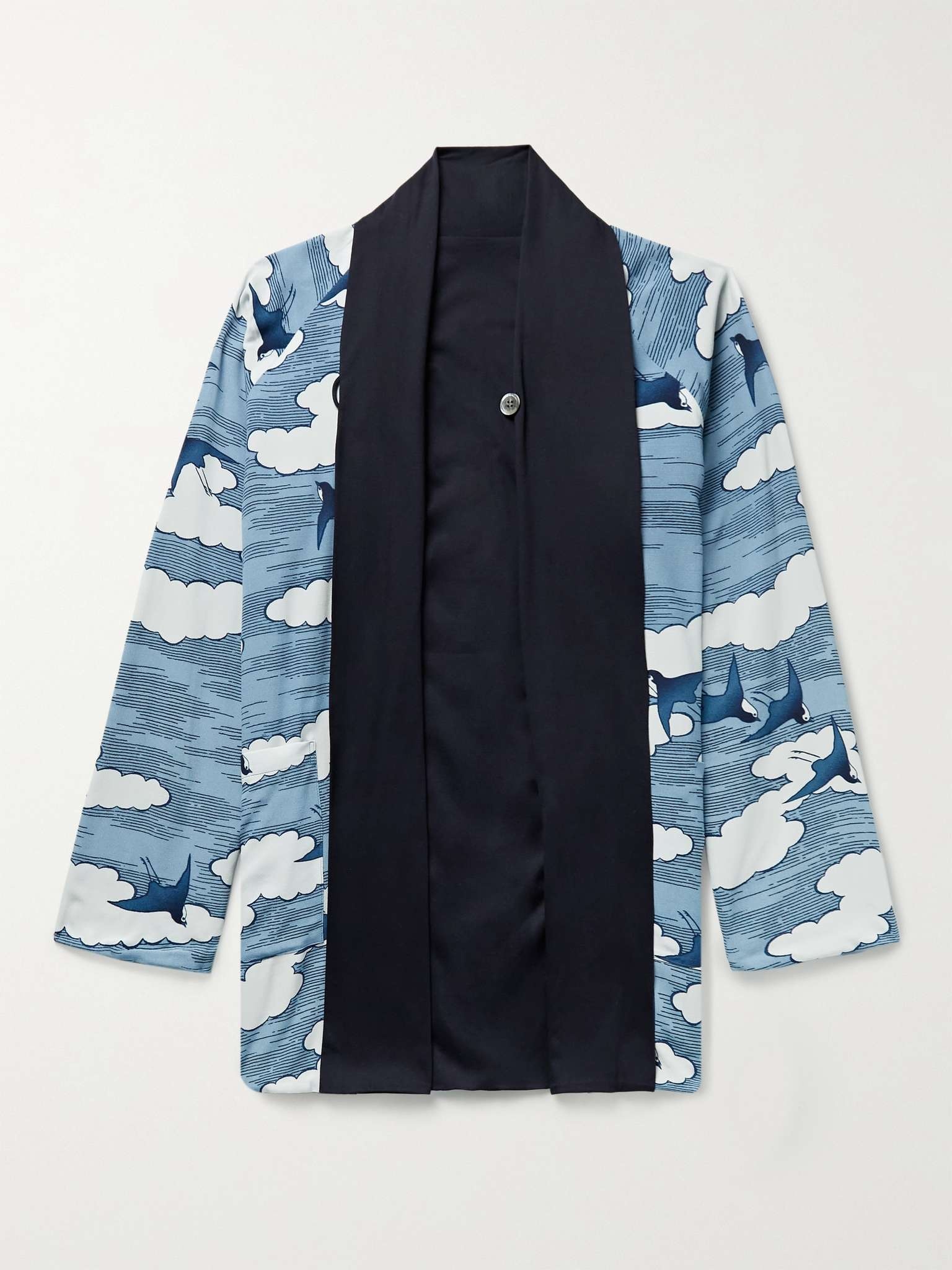 Reversible Printed Chirimen Crepe Jacket - 7