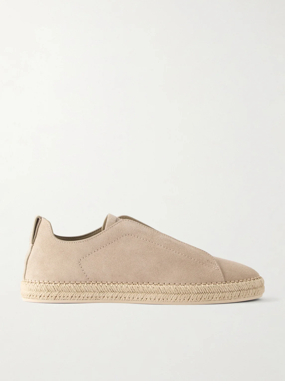 Triple Stitch™ Leather-Trimmed Suede Slip-On Sneakers - 1