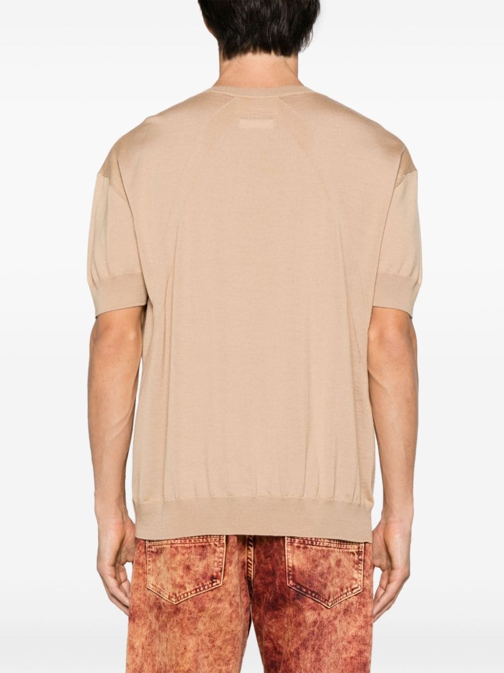 short-sleeve wool jumper - 4