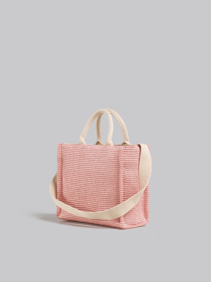 PINK RAFFIA-EFFECT SMALL TOTE BAG - 3