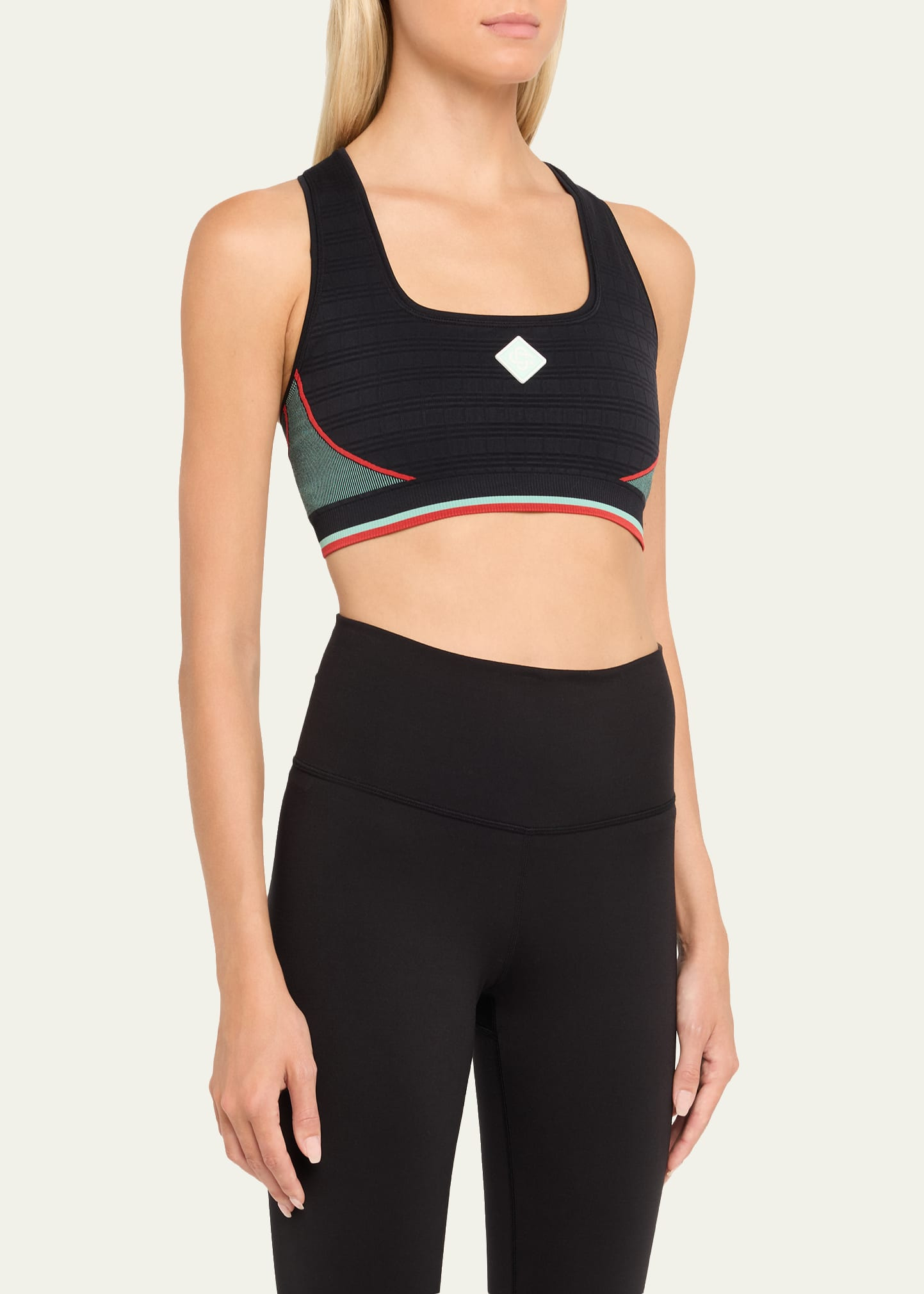 Check Jacquard Seamless Sports Bra - 4