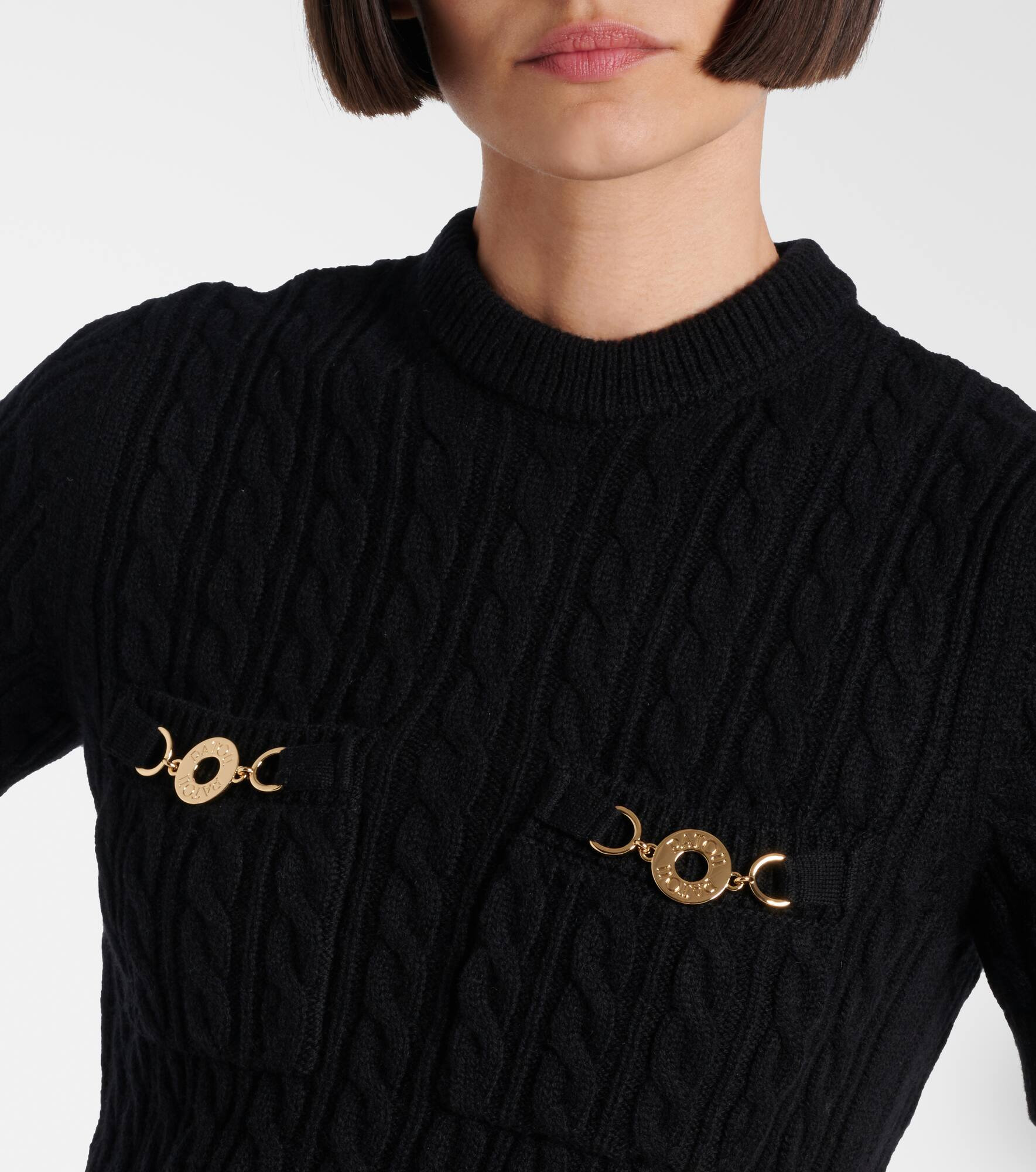 Cable-knit wool and cashmere minidress - 4