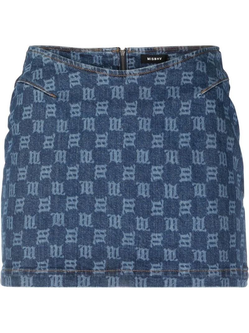 monogram-pattern miniskirt - 1