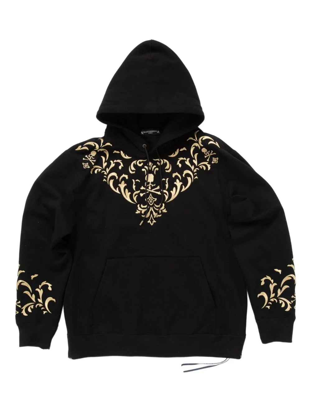 damask-skull long-sleeve hoodie - 1