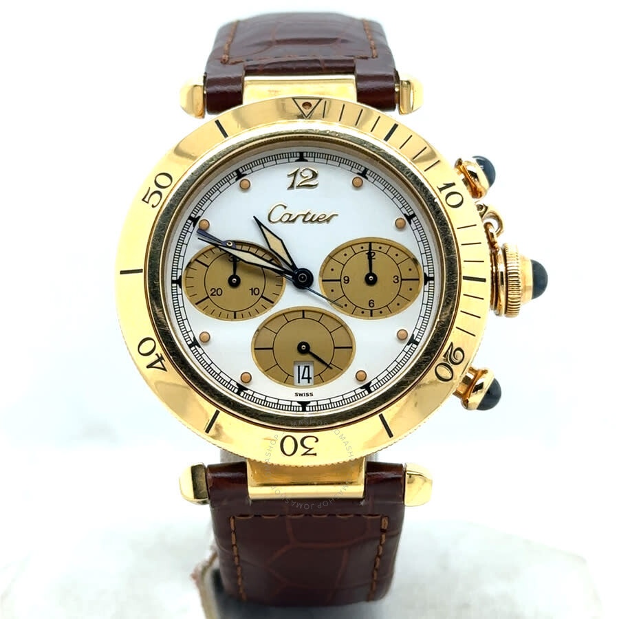 Pre-owned Cartier Pasha de Cartier Chronograph Quartz White Dial Ladies Watch WJ130009 - 3
