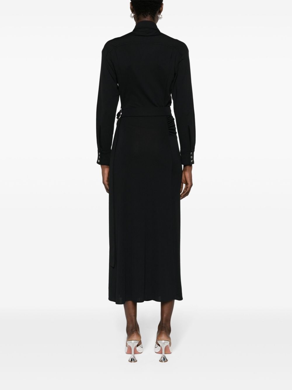 ruched midi wrap dress - 4