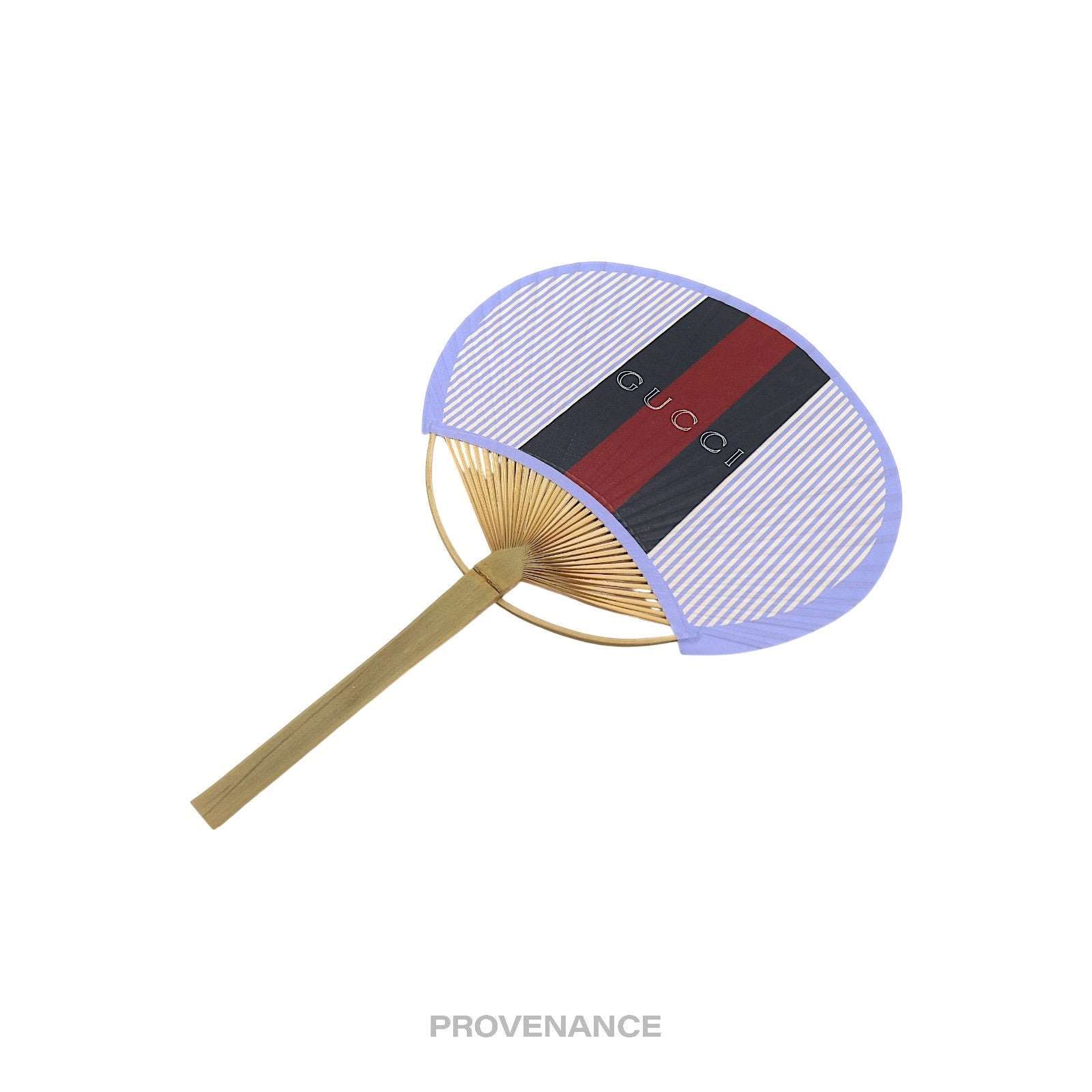 Gucci Web Logo Bamboo Hand Fan - Black/Red Striped - 3