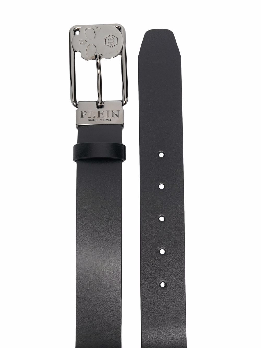 buckle-fastening leather belt - 2