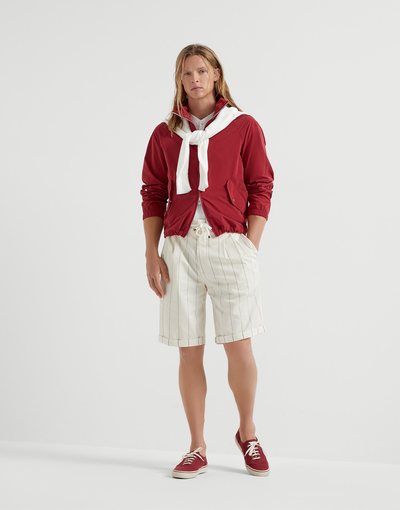 Ribbed stretch cotton and modal jersey T-shirt with Henley collar - 5