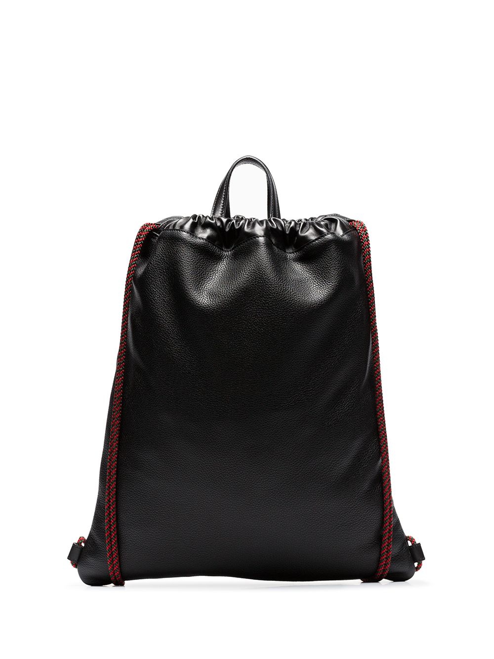 logo print leather drawstring backpack - 3