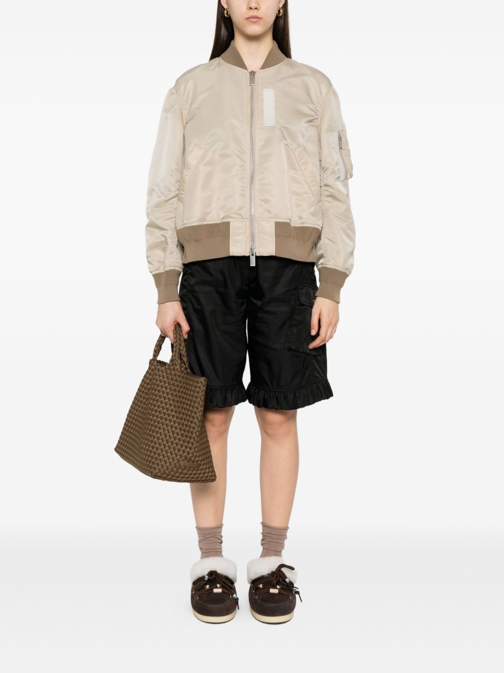 zip-fastening bomber jacket - 2