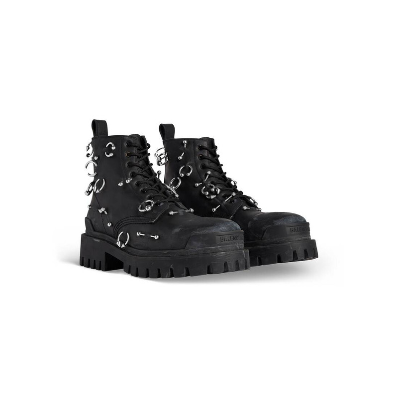 Men's Strike 20mm Boot With Piercings in Black 2