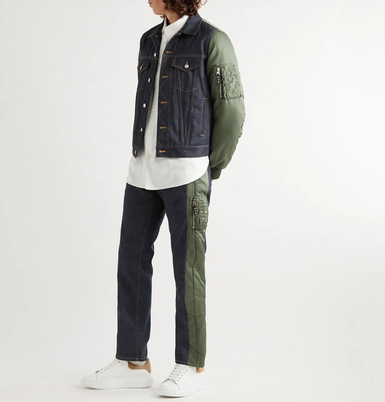 Panelled Padded Shell and Denim Jeans - 2