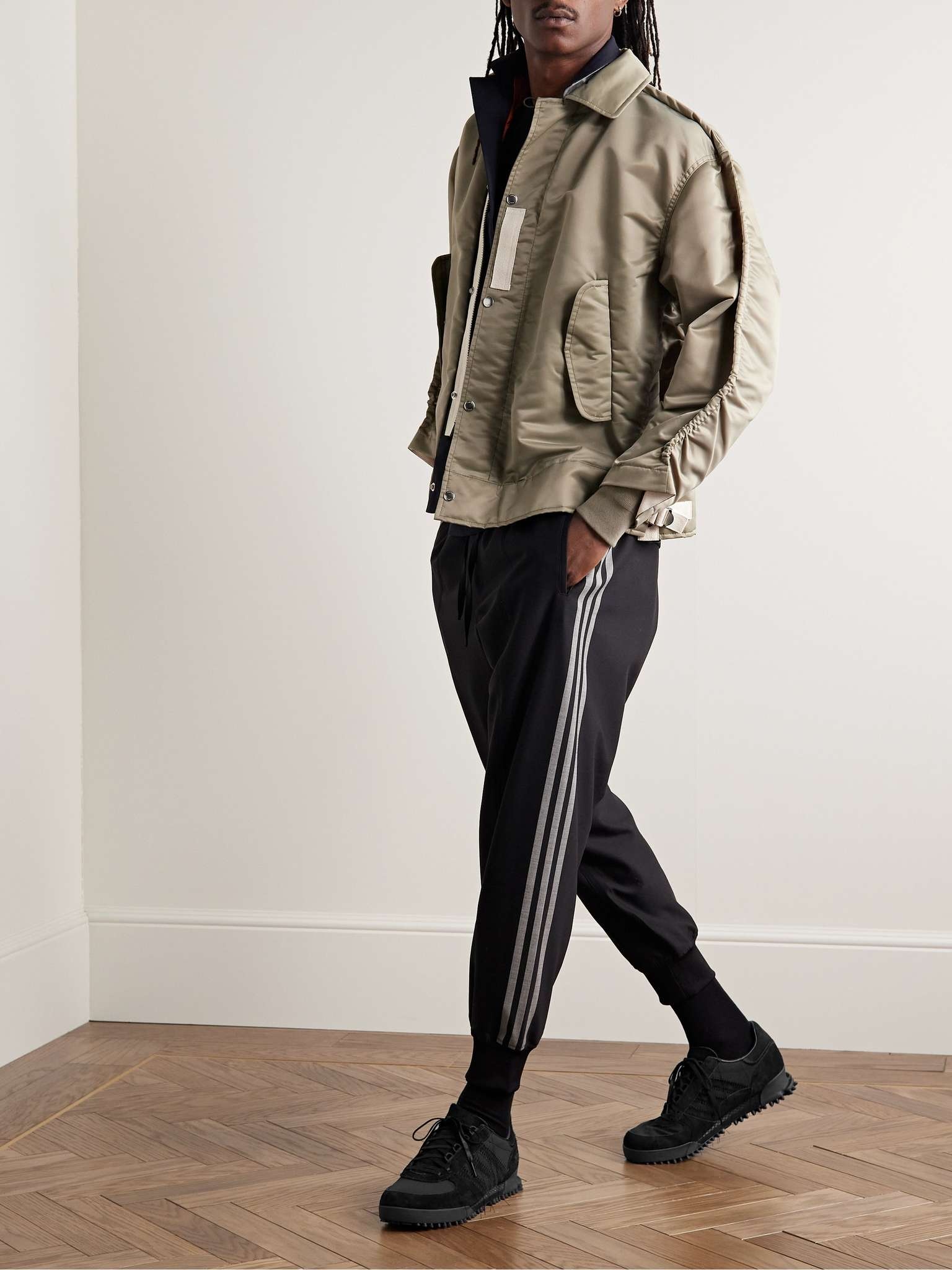 Marathon Distressed Suede and Shell Sneakers - 2