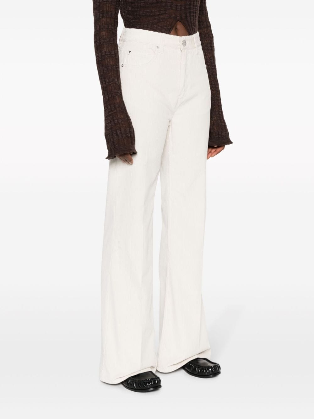 corduroy straight trousers - 5