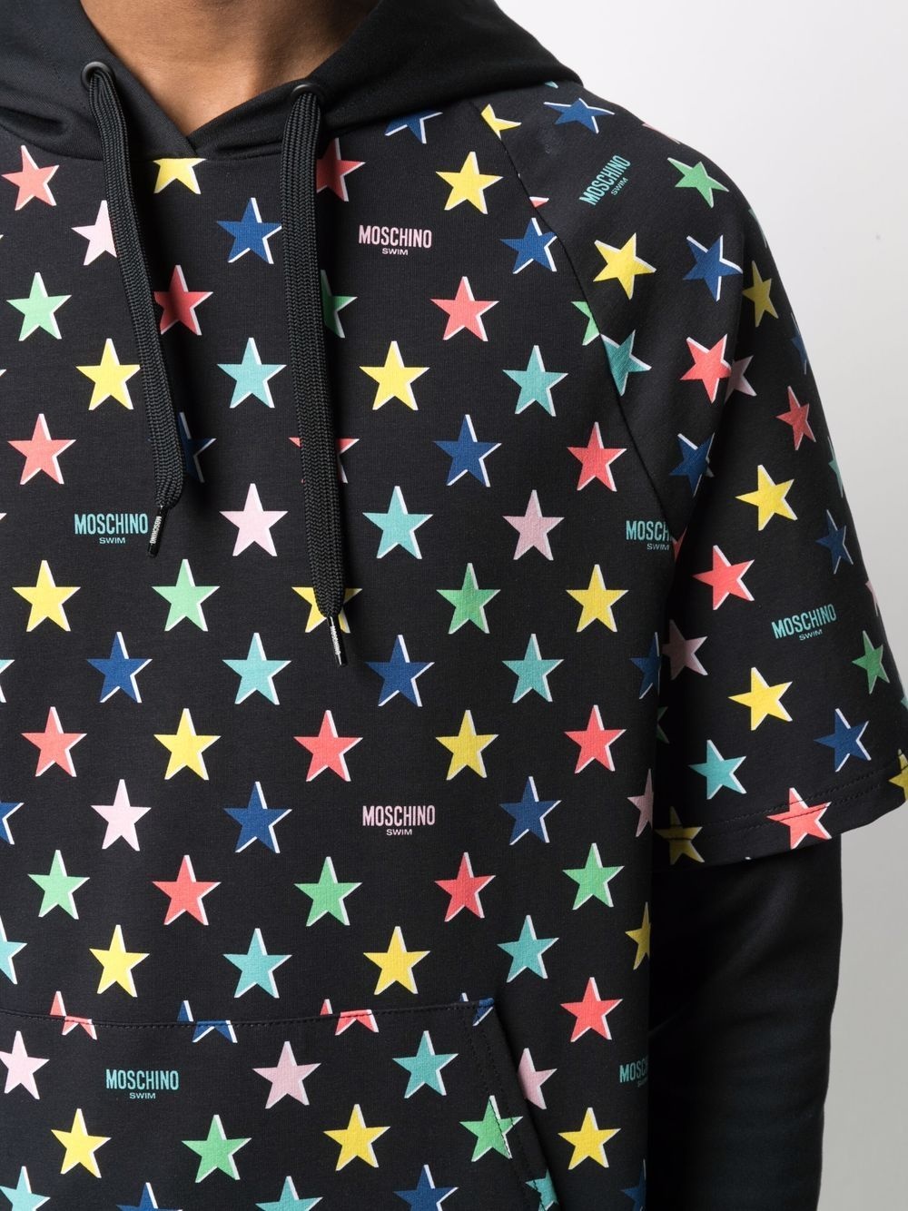 star-print layered hoodie - 5