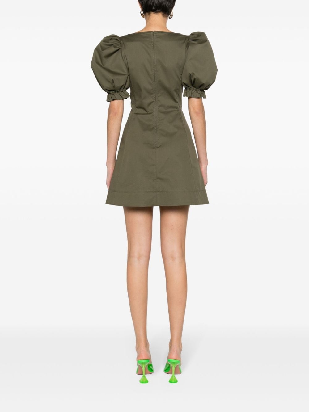 puff-sleeve cotton minidress - 4