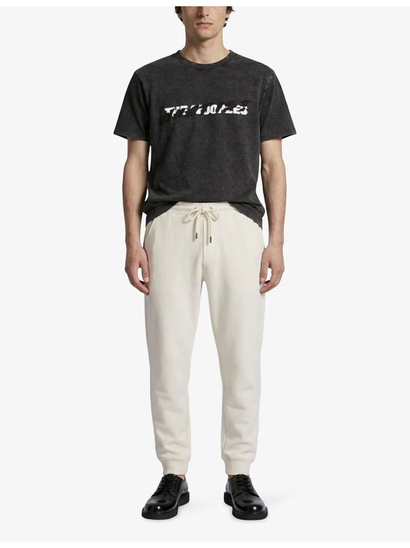The Kooples Logo-Embroidered Tapered-Leg Cotton-Jersey Jogging Bottoms outlook