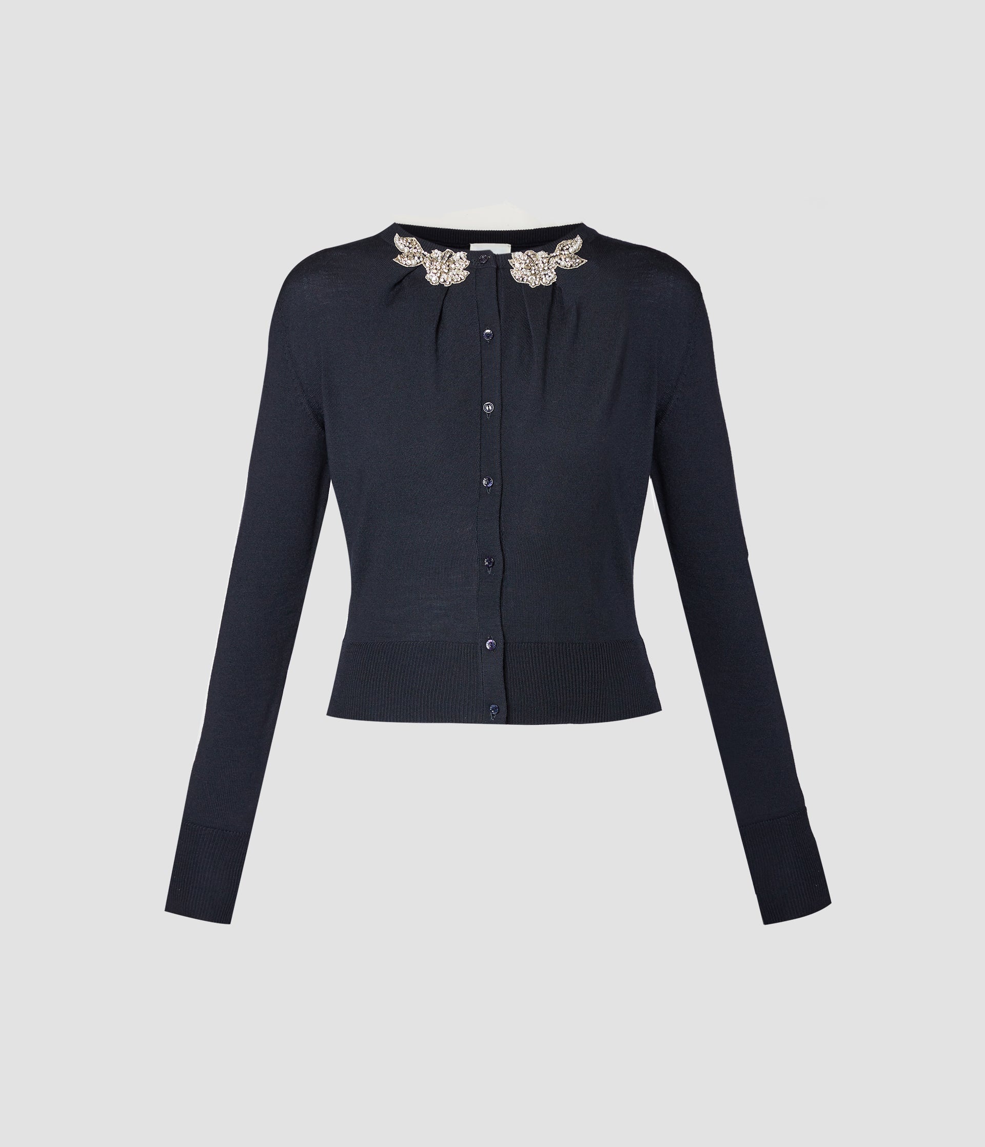 DRAPE DETAIL KNIT CARDIGAN - 2