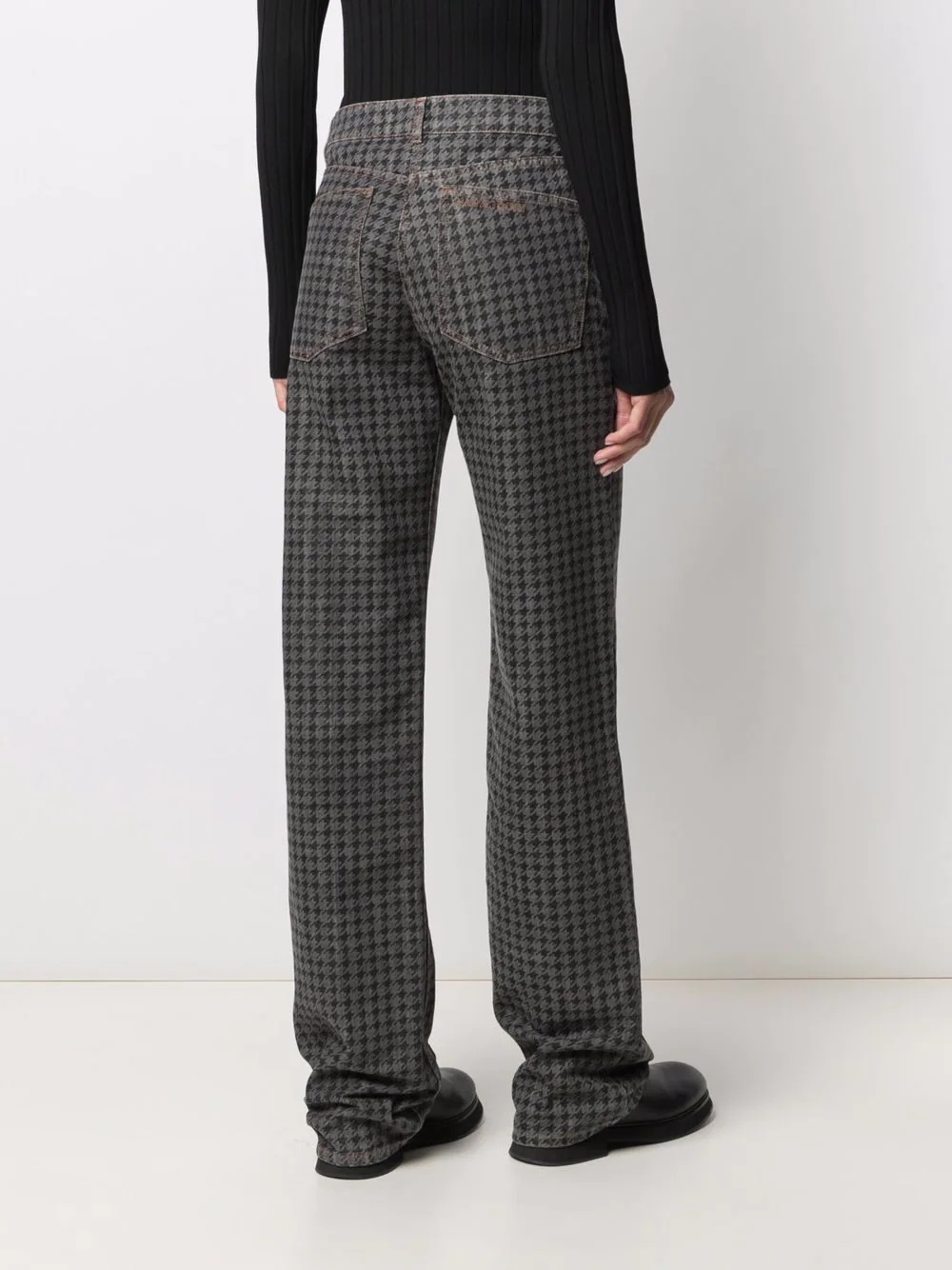 houndstooth-print straight-leg jeans - 4