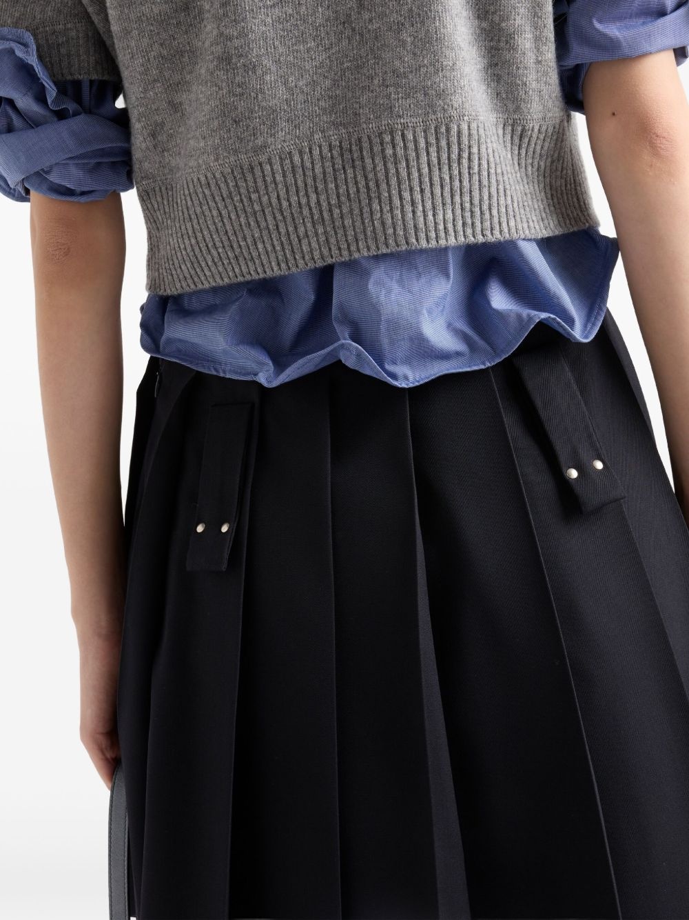 pleated gabardine skirt - 5