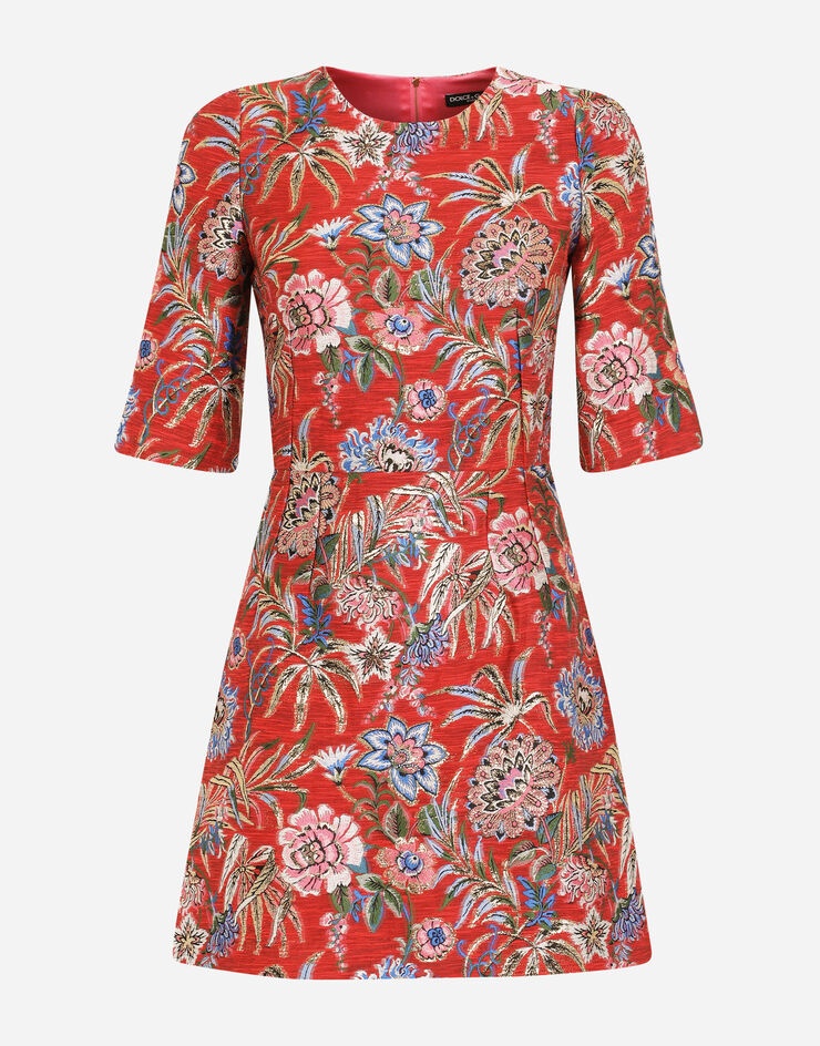 Short floral jacquard dress - 3