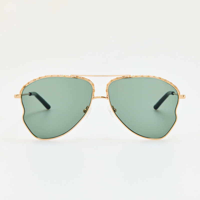 Kika Mendoza Sunglasses in Gold and Green 1