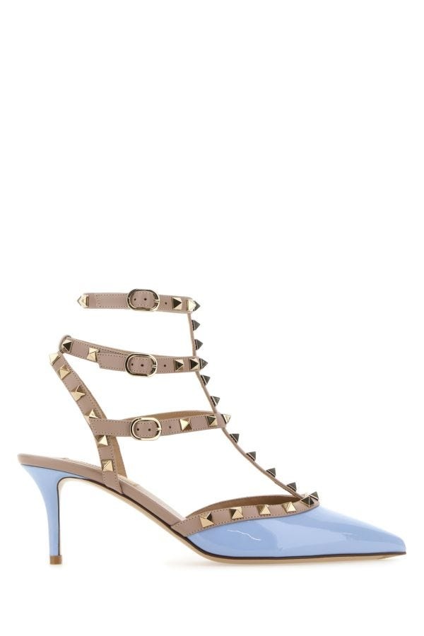 Two-tone leather Rockstud pumps - 1