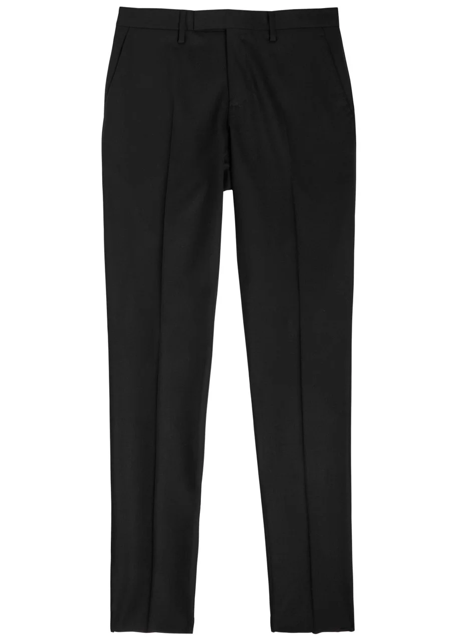 Lardini Tapered-leg Stretch-wool Trousers - 1