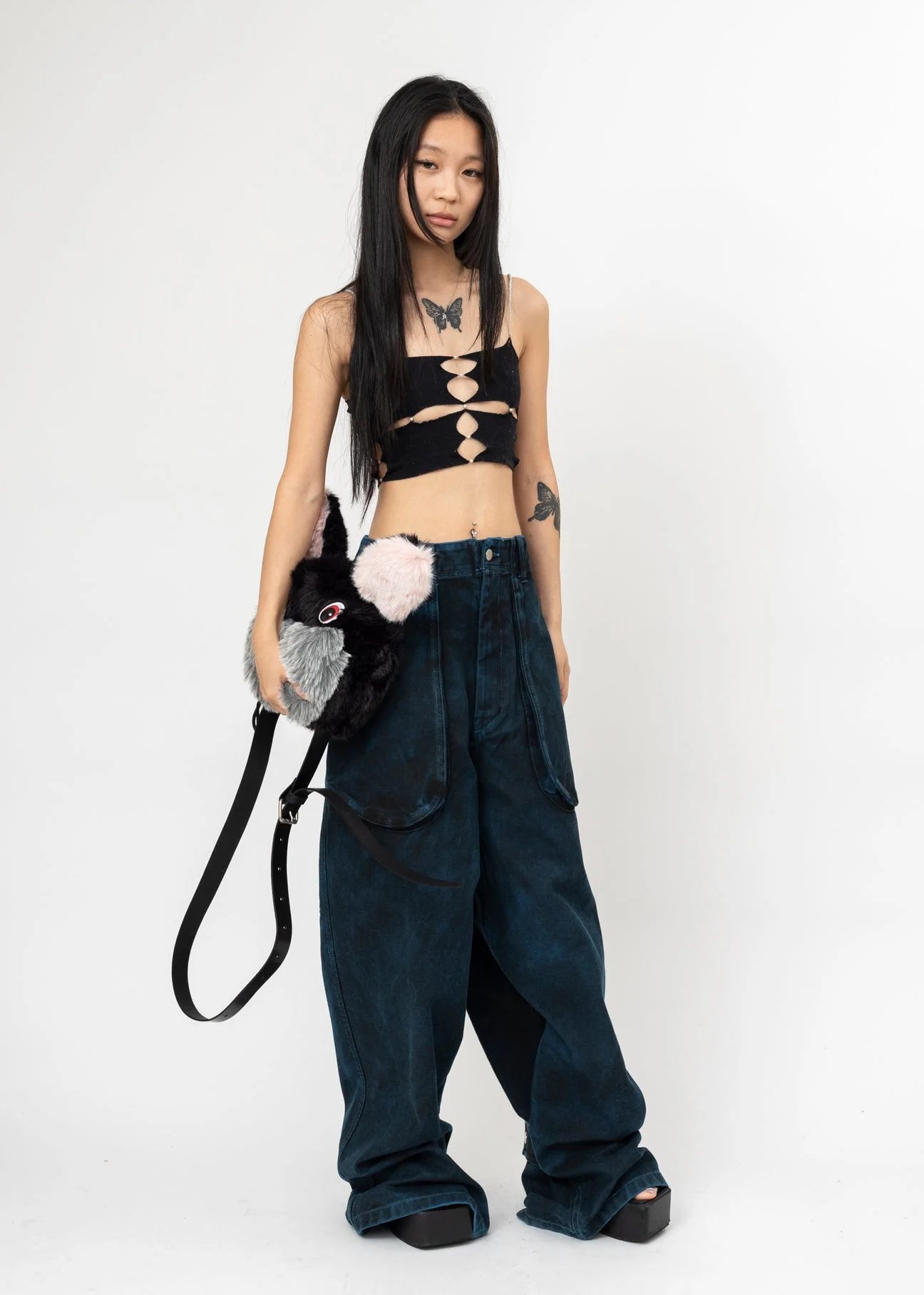 BLACK DOUBLET RABBIT HEAD BAG SMALL - 1