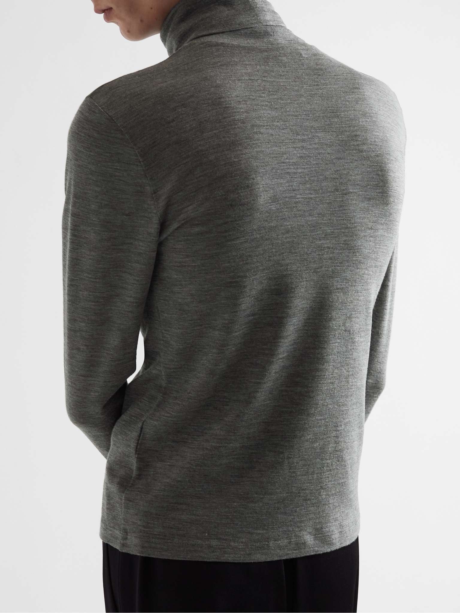 Slim-Fit Logo-Embroidered Wool-Blend Rollneck Sweater - 5