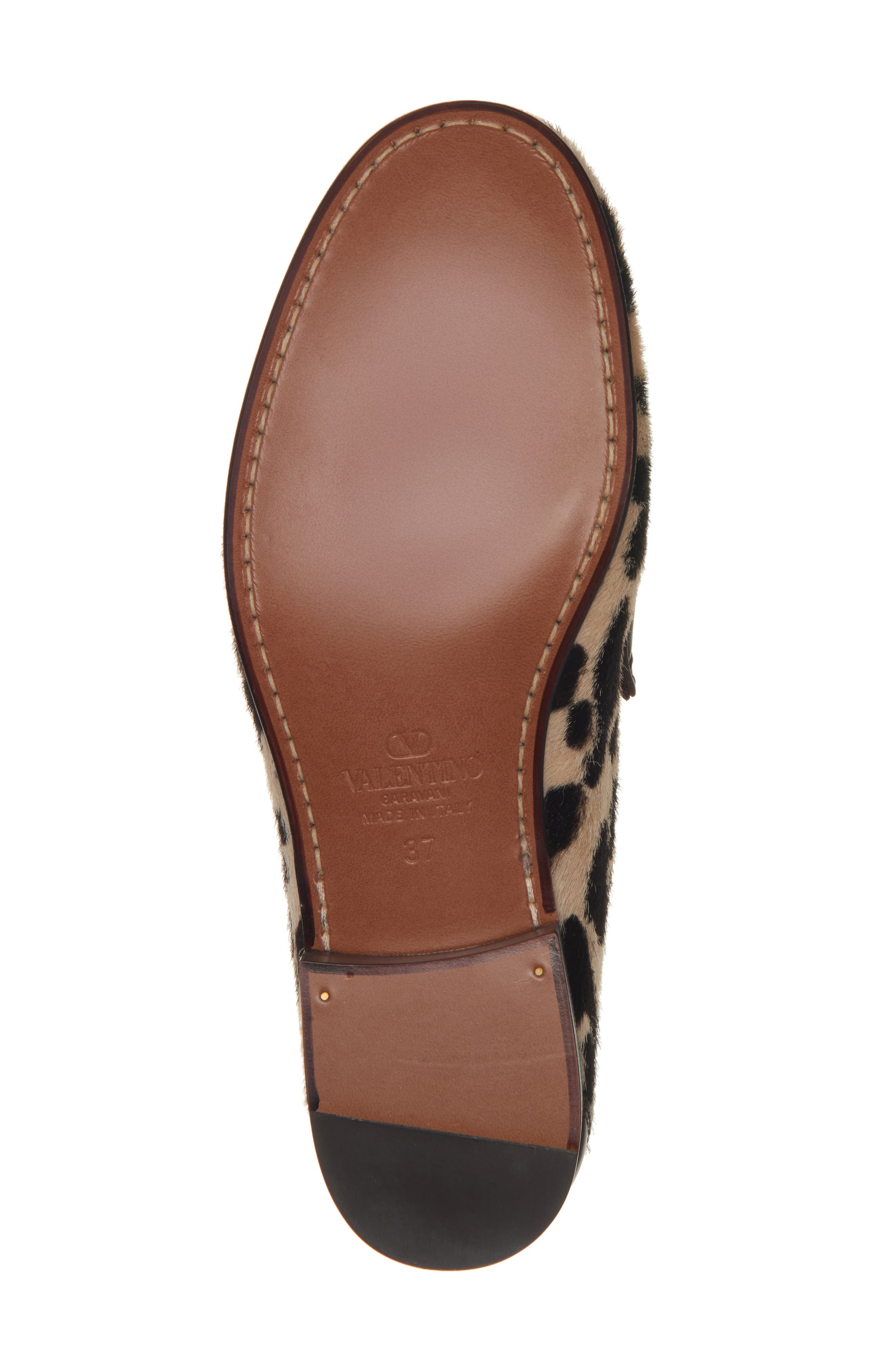 Valentino Garavani VLOGO Signature Genuine Calf Hair Loafer in Natural/Brown at Nordstrom - 6