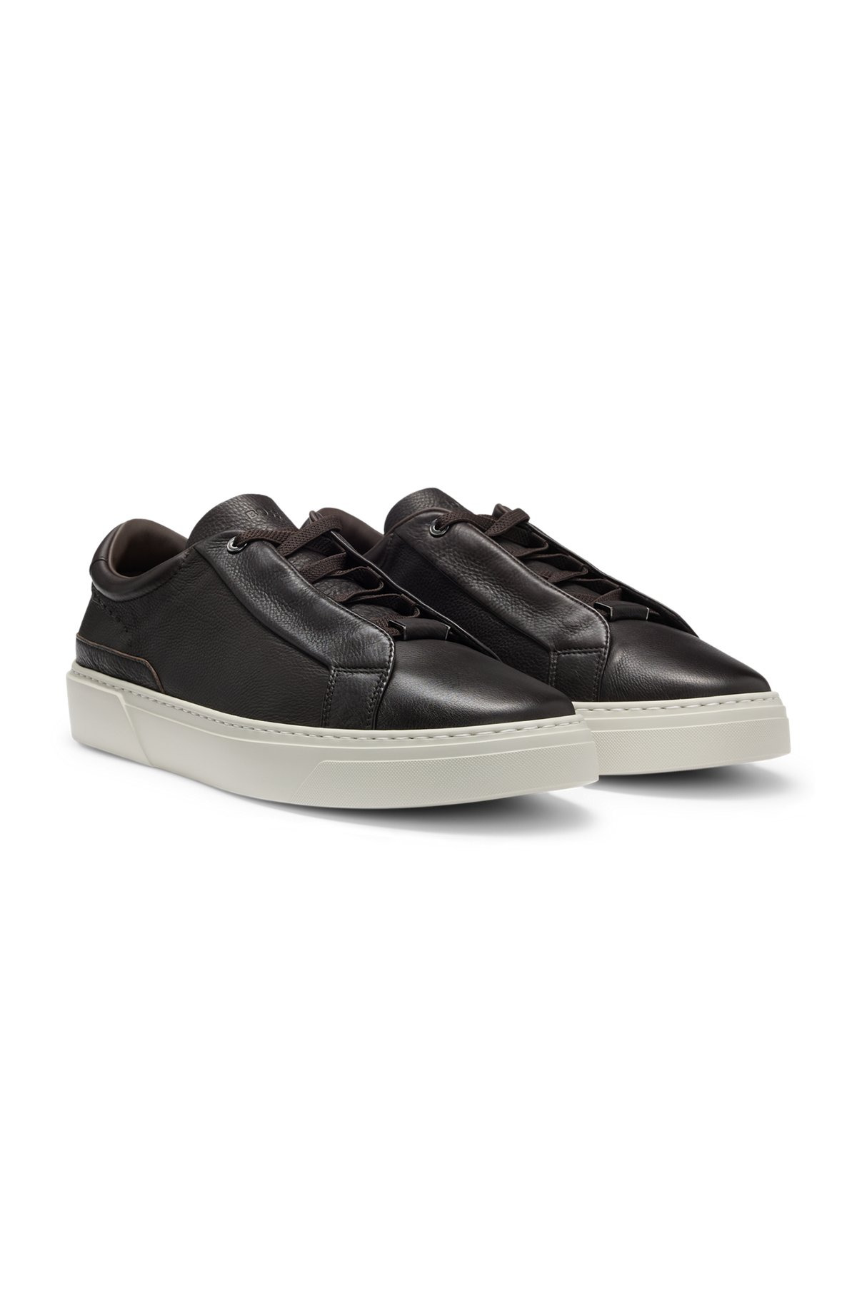 GARY GRAINED-LEATHER TRAINERS WITH HIDDEN LACES - 2