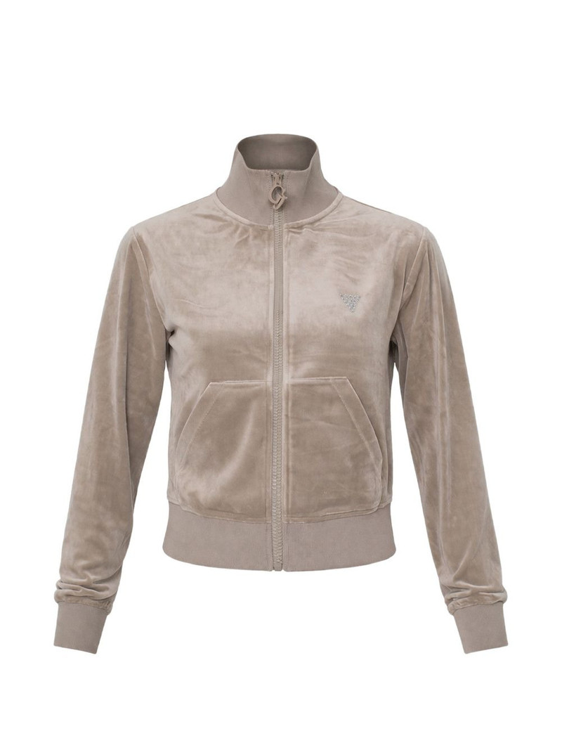 zip-fastening velvet jacket 1
