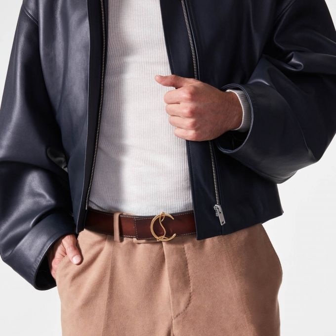 Cl Logo Belt HAVANE/BK/ANTIC GOLD - 2